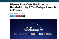 迪士尼宣布降低码率 缓解欧洲互联网运营